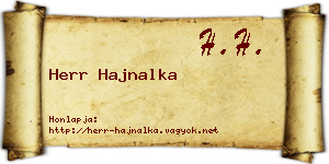 Herr Hajnalka névjegykártya